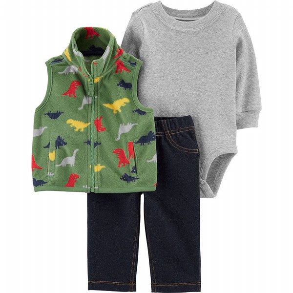 Baby Girl Carters 3-Pc Fall Winter Outfit Jacket Bodysuit Top Pant Leggings Vest
