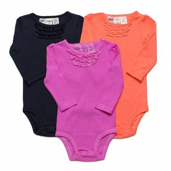 BABY GIRLS 3 Pack Ruffle Bodysuits