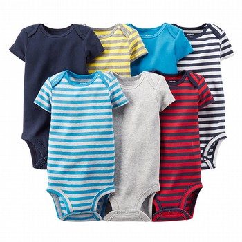 S/S Stripe Bodusuits 7 Piece Set