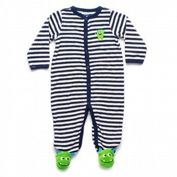 Footed Green Monster Romper