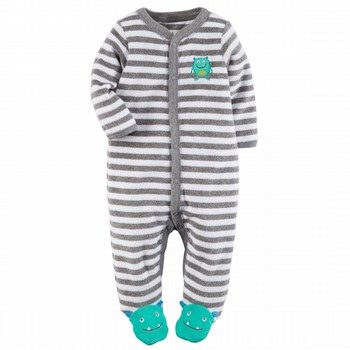 Stripe Monster Terry Romper