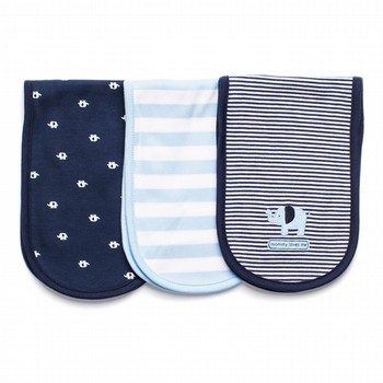 3 Pack Navy Burp cloths