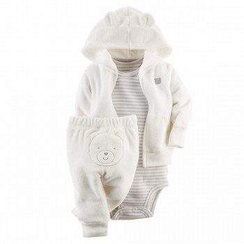 White Bear Terry Cardigan Set