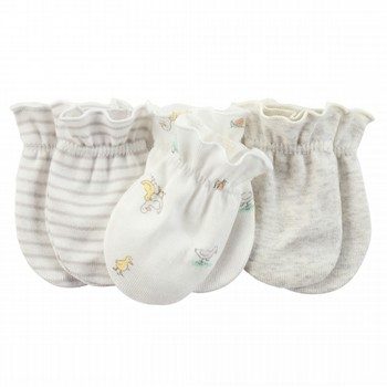 White Animal 3-Pack Mittens