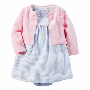 Carters 3-Piece Babysoft Dress Cardigan Set