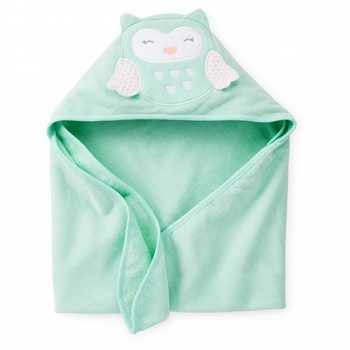 Hooded Towel - Mint Owl