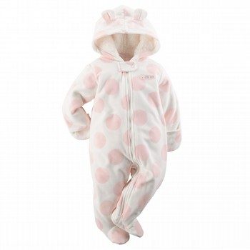 Pink Dot Sherpa Hooded One Piece