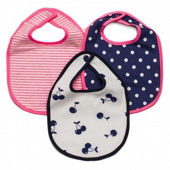 Pink Cherry 3-Pack Feeder Bibs