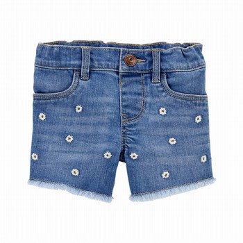 Daisy Stretch Denim Shorts in Surfside Wash