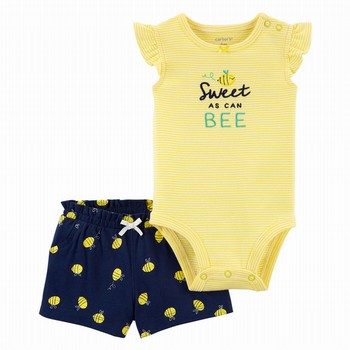 2-Piece Bee Flutter Sleeveless Bodysuit & Short Set