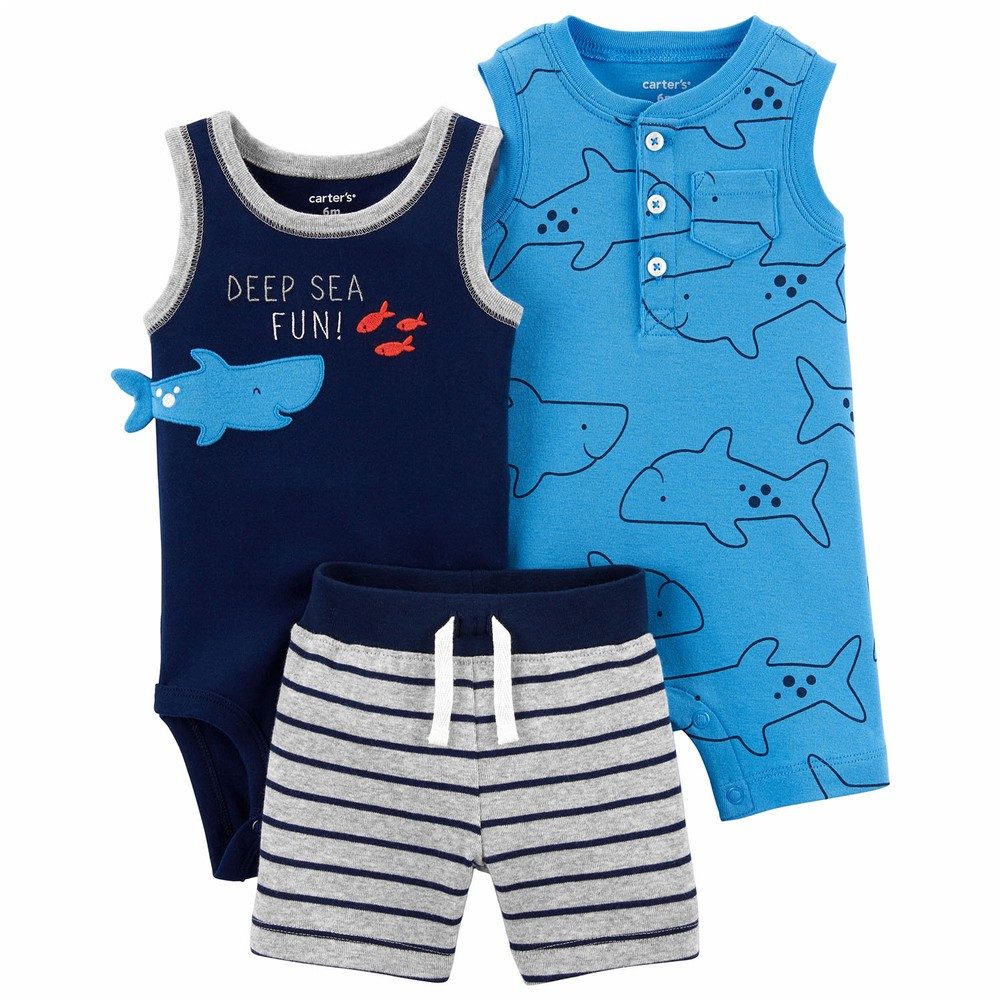 Carter's Baby Boy 3 Pieces Body Suit & Shorts Set