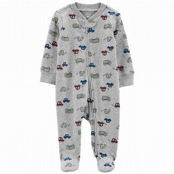 Cars 2-Way Zip Cotton Footie Sleep & Play Onesie