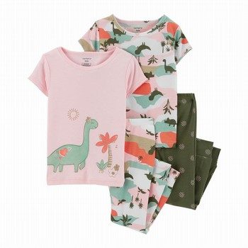 4-Piece Dinosaur Cotton PJs