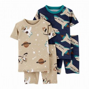 4-Piece Astronaut Snug Fit Cotton PJs