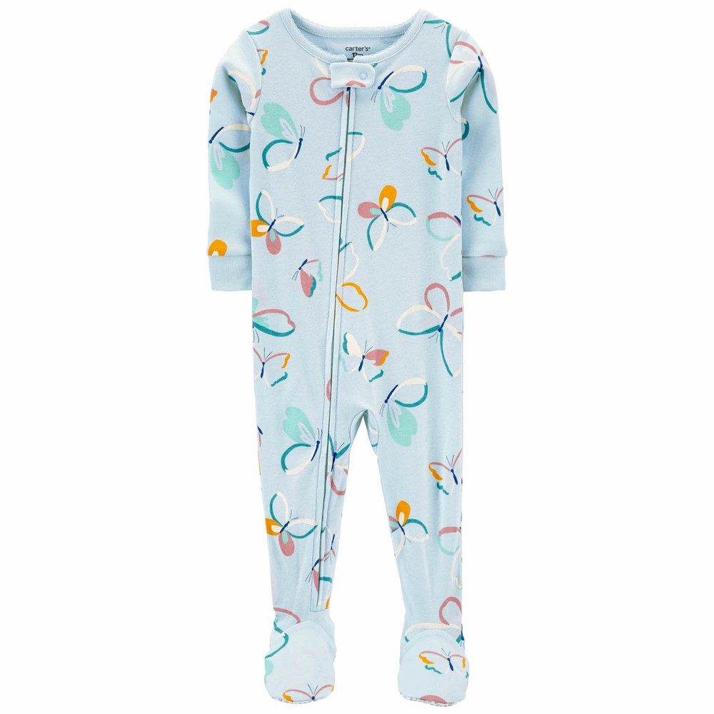 Carter's Butterfly Snug Fit Cotton Footie One Piece PJs | Baby Girl