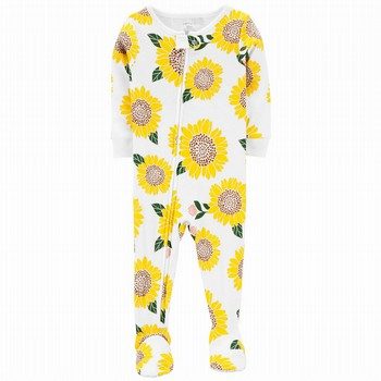Sunflower Snug Fit Cotton Footie One Piece PJs