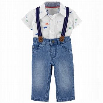 2-Piece Bodysuit & Suspender Pant Set