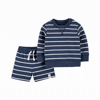 2-Piece Striped Sweater & Short Set