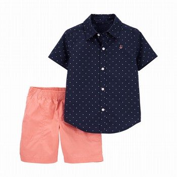 Carter's 2-Piece Button-Front Shirt & Short Set | Baby Boy