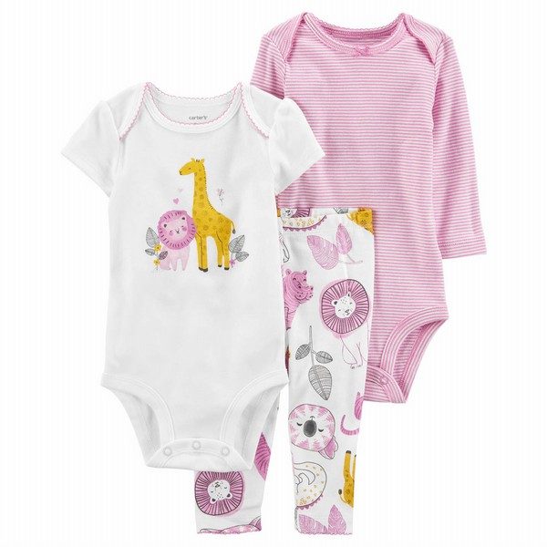 Carter's 3-Piece Safari Animals Little Character Set | Baby Girl