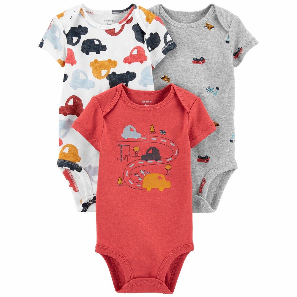 Carter's 3-Pack Car S/S Bodysuits | Baby Boy