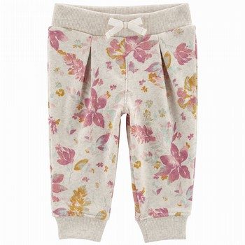 Pull-On Floral Fleece Pants