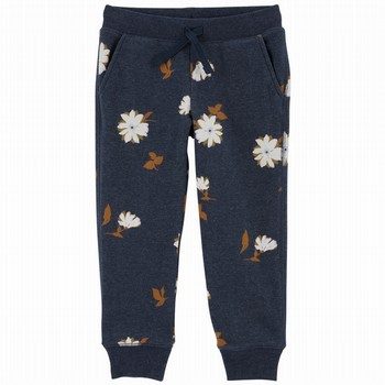 Pull-On Floral Print Fleece Pants