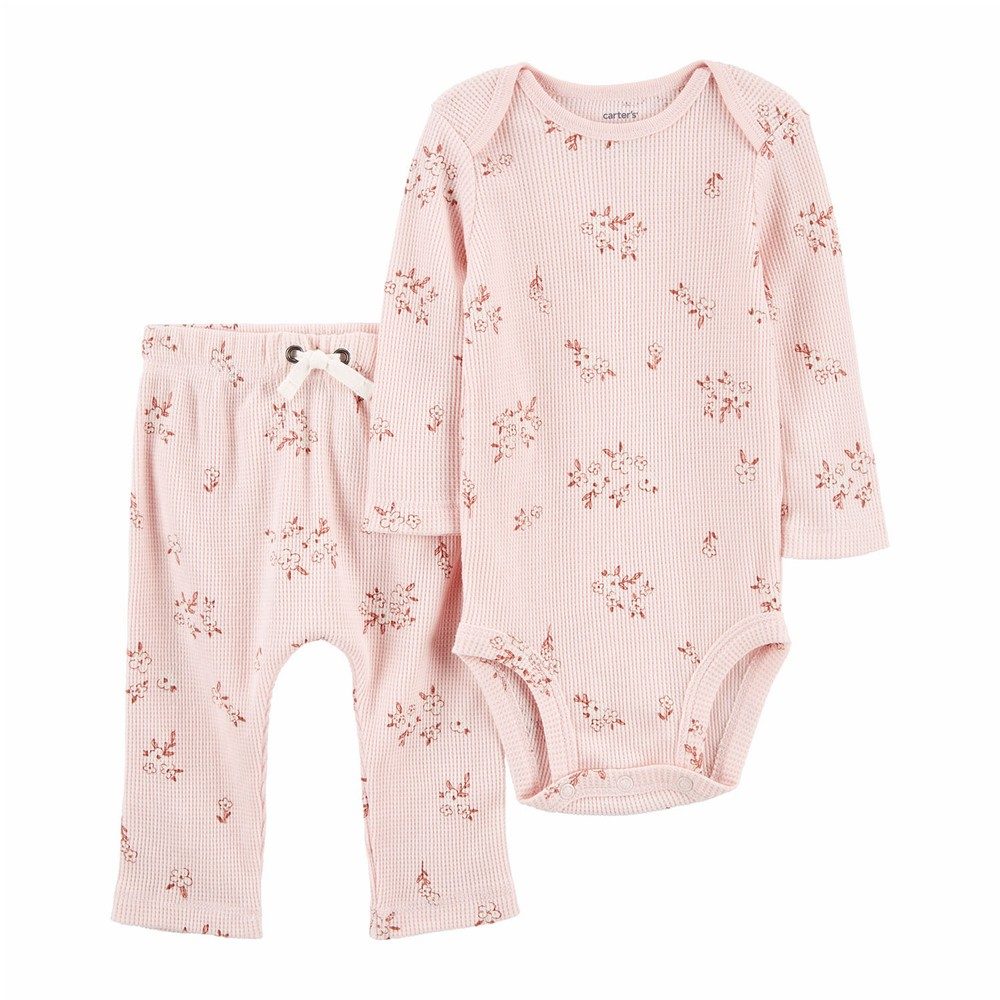 Carter's 2-Piece Thermal Floral Bodysuit Pant Set | Baby Girl