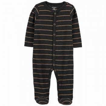 Striped Snap-Up Cotton Sleep & Play One Piece