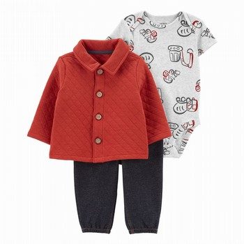 3-Piece Quilted Little Cardigan Set