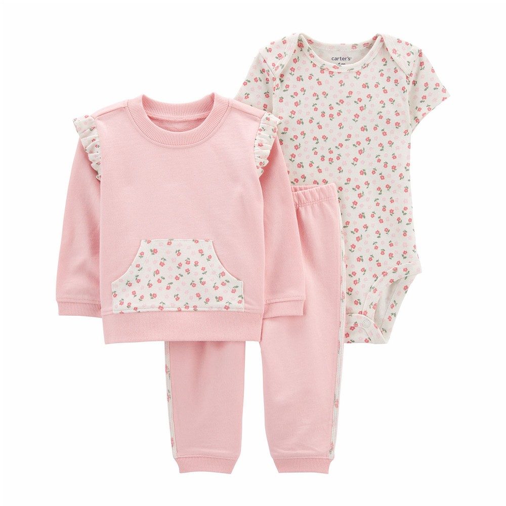 Carter's 3-Piece Pullover Cardigan Set | Baby Girl