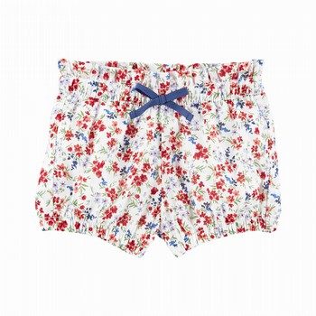 Floral Print Paperbag Bubble Shorts