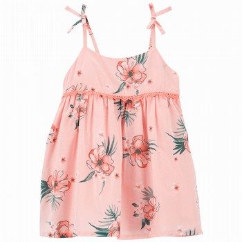 Tropical Floral Print Babydoll Dress