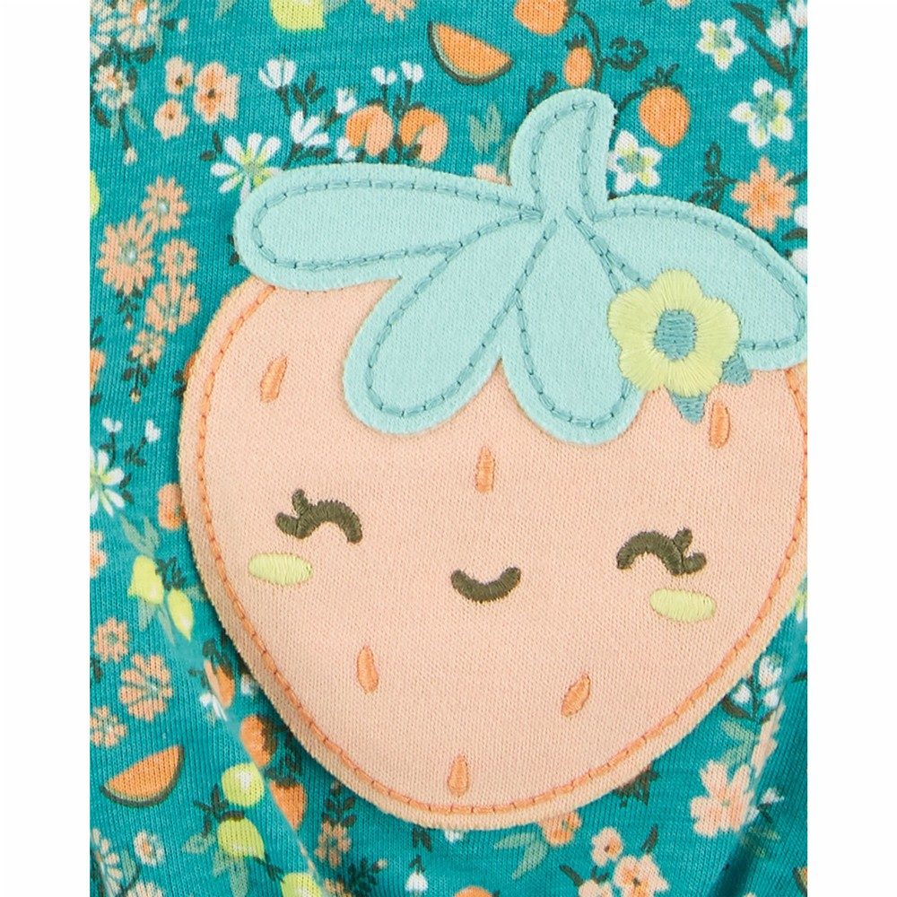 Carter's Floral Strawberry Jersey Romper Baby Girl