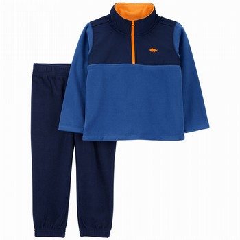 2-Piece Blue Micro-Fleece Pullover & Pant Set