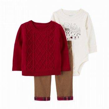 3-Piece Sweater & Pant Outfit Set