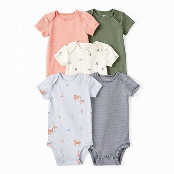 5-Pack Cowboy Print Cotton Multipack Bodysuits
