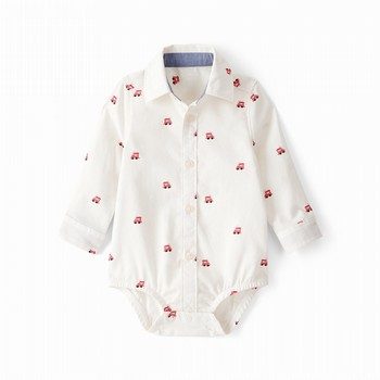 Train Print Button-Down Fashion Bodysuit