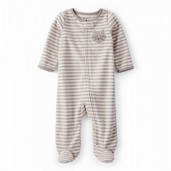 Fox Striped Loose Fit Long-Sleeve Sleep & Play Pajamas