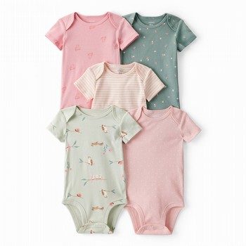 5-Pack Forest Animals Short Sleeve Bodysuit Pack