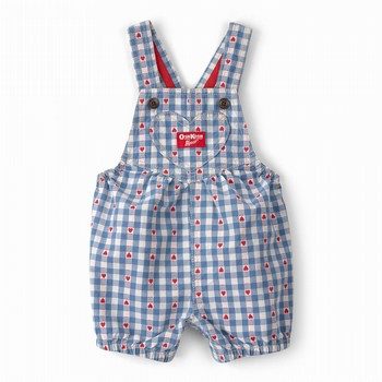 Heart Print Denim Shortall