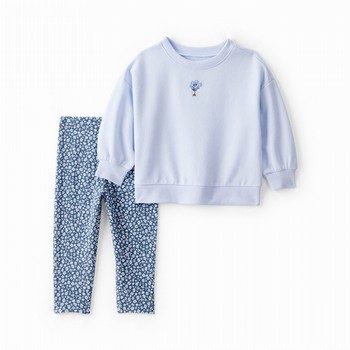 2-Piece Floral French Terry Sweatshirt & Pant Set
