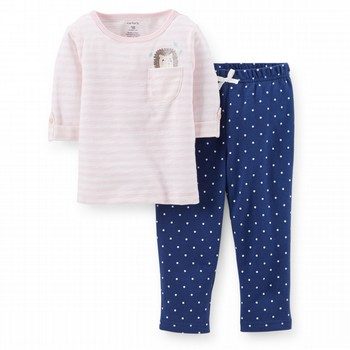 Navy Spot Pant Set