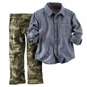 Camo Shirt & Pant 2 Piece Set