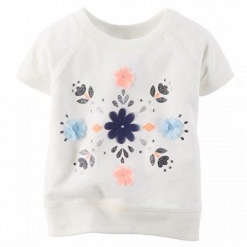 Pink & White Flower Graphic T-Shirt