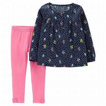 2-Piece Floral Sateen Top & Legging Set