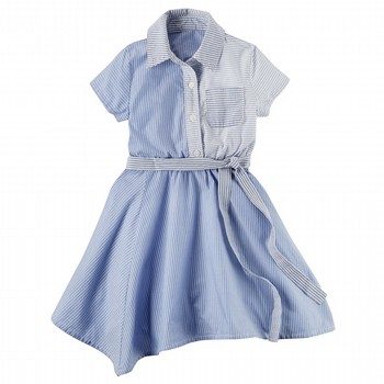 Poplin Handkerchief-Hem Shirt Dress