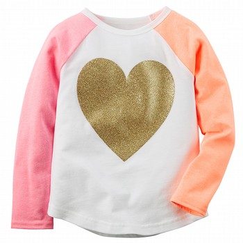 Gold Heart Raglan Top