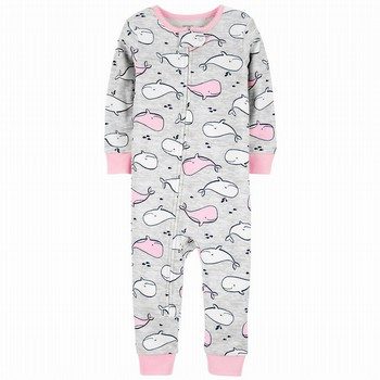 Whale Snug Fit Cotton Footless One Piece PJs
