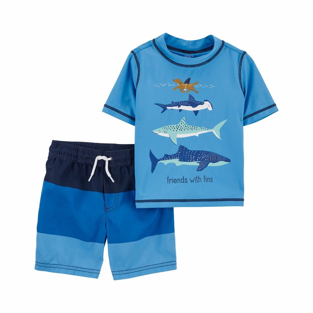 Carter's 2-Piece Shark Rashguard Set | Toddler Boy